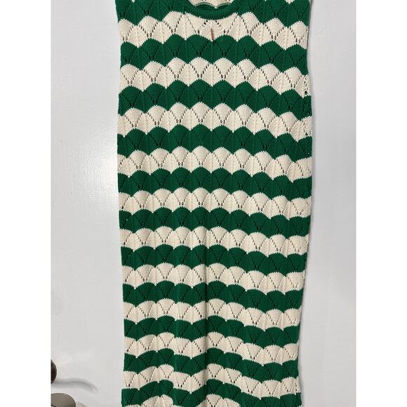 Misa Los Angeles Miss Rosalia Crochet Knit Maxi Dress Emerald Cream Small NWT - Picture 12 of 14